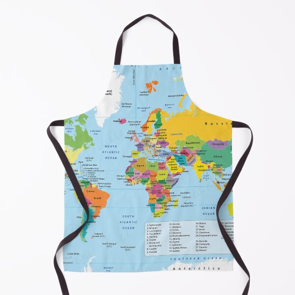 Item preview, Bright Political World Map – Light Blue designed and sold by LuluLeb.