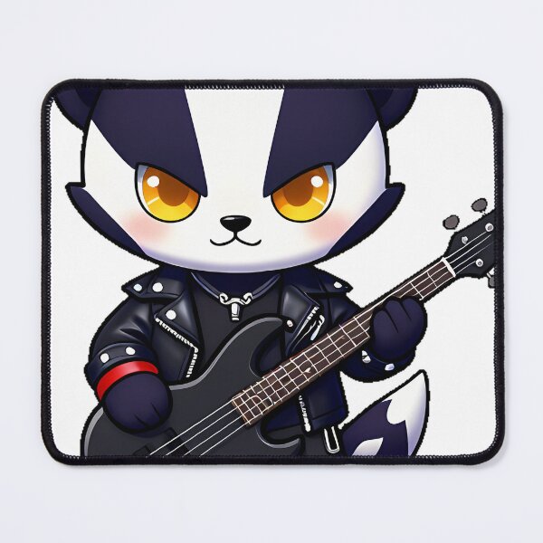 Item preview, Gothic Badger Rockstar with Black Bass designed and sold by IllumeInk.