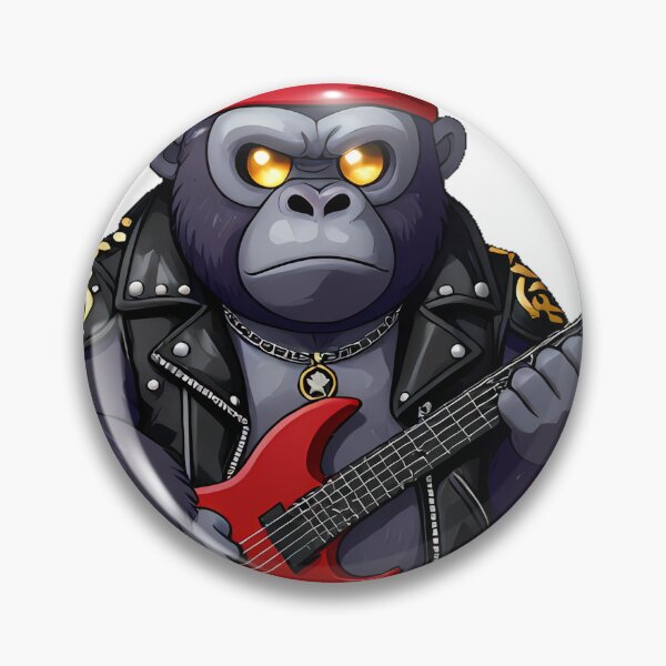 Item preview, Gothic Gorilla Rockstar with Crimson Guitar designed and sold by IllumeInk.