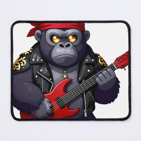 Item preview, Gothic Gorilla Rockstar with Crimson Guitar designed and sold by IllumeInk.