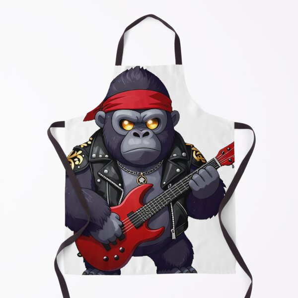 Item preview, Gothic Gorilla Rockstar with Crimson Guitar designed and sold by IllumeInk.