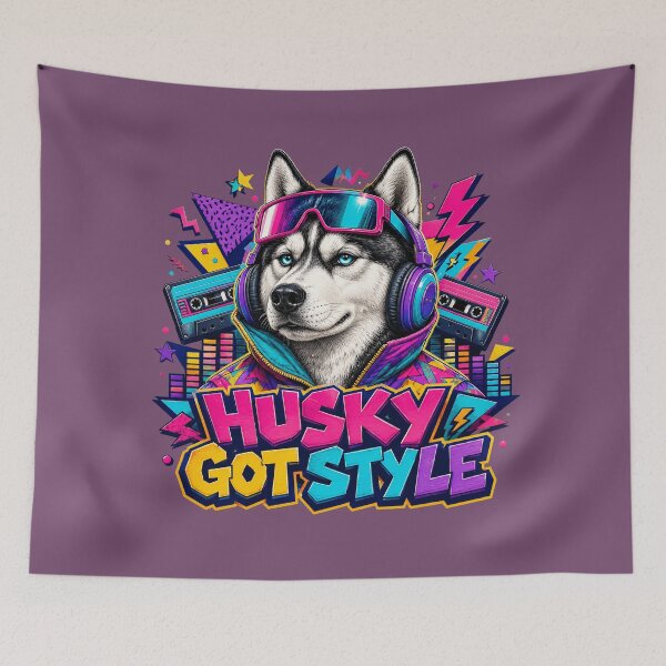 Item preview, Retro Husky Music Lover Got Style designed and sold by Kolibra.