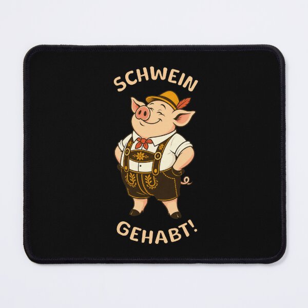 Item preview, Schwein Gehabt German Humor Bavarian Pig in Lederhosen designed and sold by AntiqueImages.