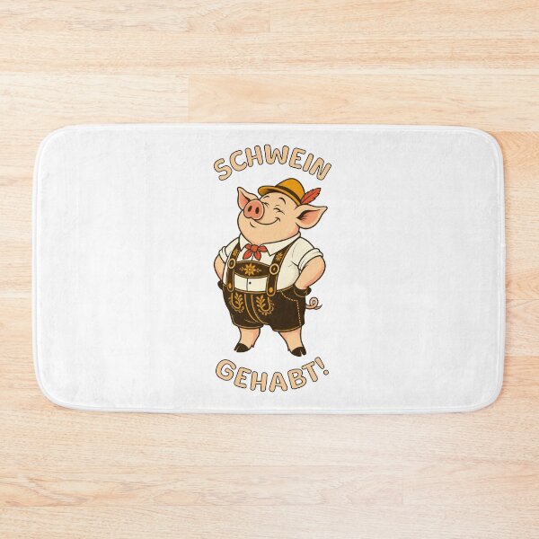 Item preview, Schwein Gehabt German Humor Bavarian Pig in Lederhosen designed and sold by AntiqueImages.