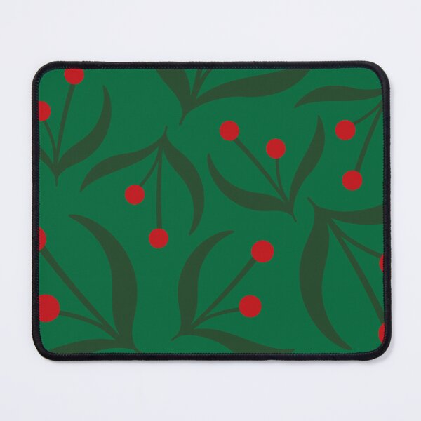 Item preview, Red Berry Christmas Botanical Pattern on Green designed and sold by GemsAnatomy.