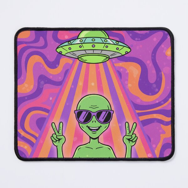 Item preview, Funny Beach Alien Summer Vacation UFO Beam Sticker designed and sold by FestivityFinds.