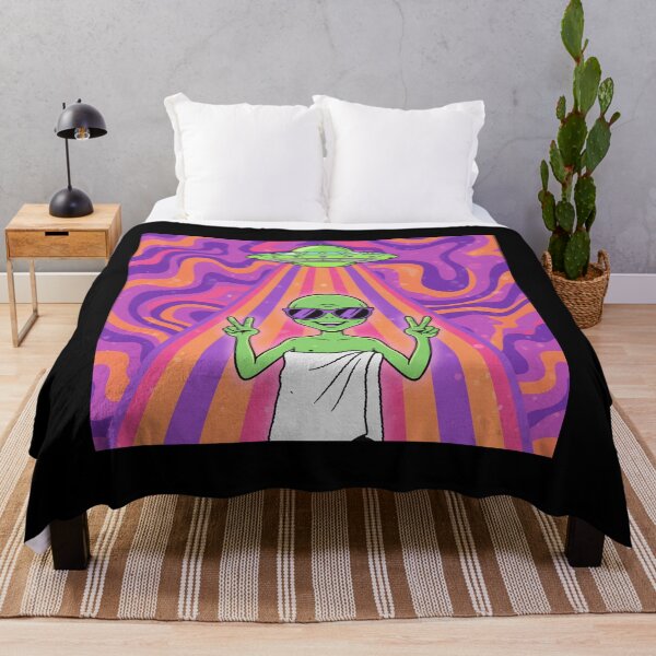 Item preview, Funny Beach Alien Summer Vacation UFO Beam Sticker designed and sold by FestivityFinds.