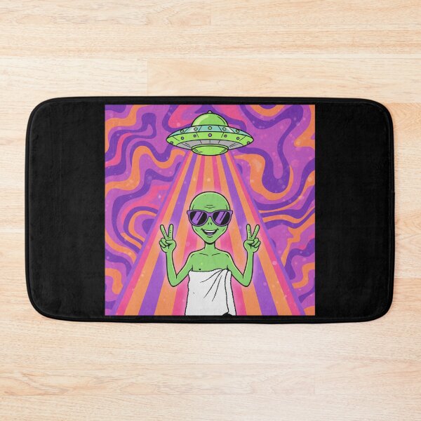 Item preview, Funny Beach Alien Summer Vacation UFO Beam Sticker designed and sold by FestivityFinds.