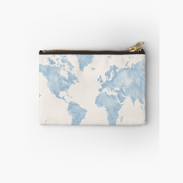 Item preview, Watercolor World Map – Blue Travel Art Print – Airplane Adventure Wall Decor designed and sold by @SHINTOSARTSTORE.