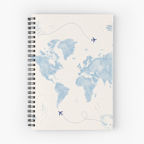 Item preview, Watercolor World Map – Blue Travel Art Print – Airplane Adventure Wall Decor designed and sold by @SHINTOSARTSTORE.
