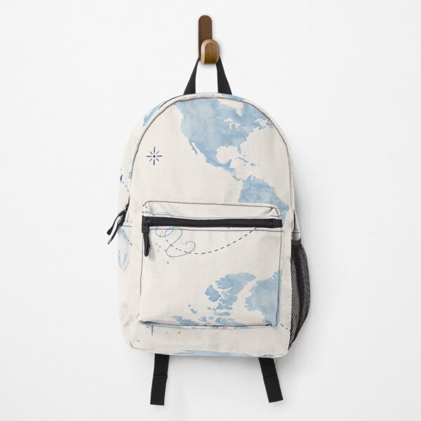 Item preview, Watercolor World Map – Blue Travel Art Print – Airplane Adventure Wall Decor designed and sold by @SHINTOSARTSTORE.