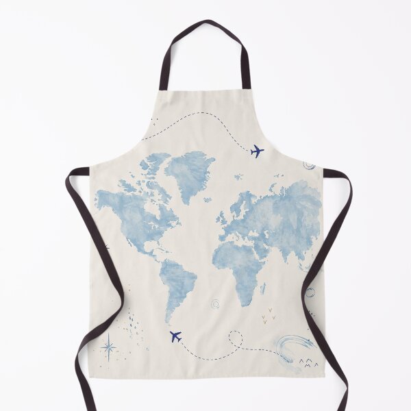 Item preview, Watercolor World Map – Blue Travel Art Print – Airplane Adventure Wall Decor designed and sold by @SHINTOSARTSTORE.