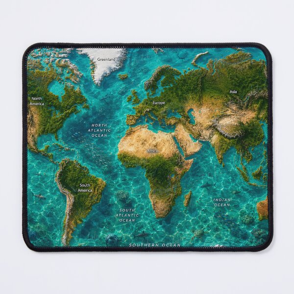 Item preview, Photographic Satellite World Map designed and sold by LuluLeb.