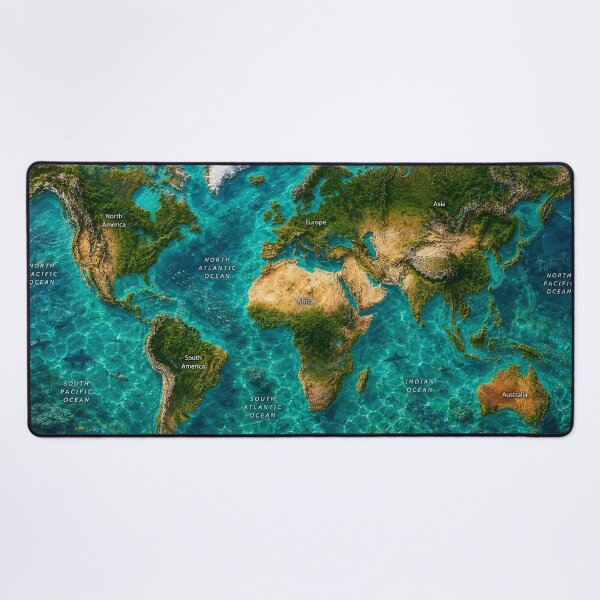 Item preview, Photographic Satellite World Map designed and sold by LuluLeb.