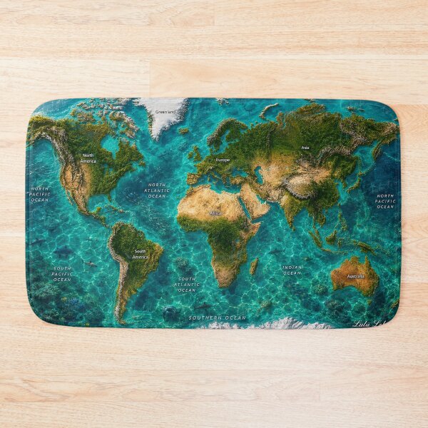 Item preview, Photographic Satellite World Map designed and sold by LuluLeb.