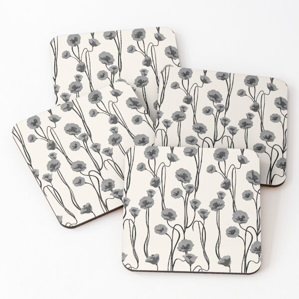 Item preview, Grey Poppy Floral Botanical Pattern designed and sold by Aniko Tulipan.