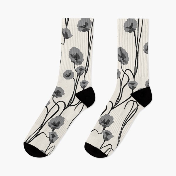 Item preview, Grey Poppy Floral Botanical Pattern designed and sold by Aniko Tulipan.