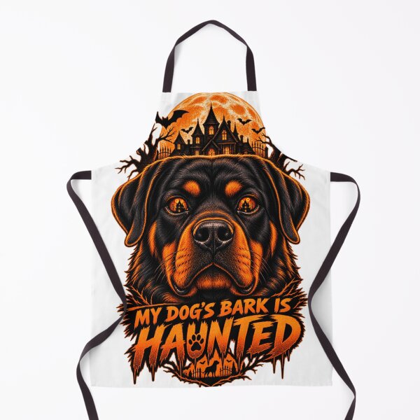 Item preview, My Dog's Bark Is Haunted Rottweiler Halloween Funny Rottweiler Guard Dog Shirt designed and sold by KnrNazimTHRE4DS.