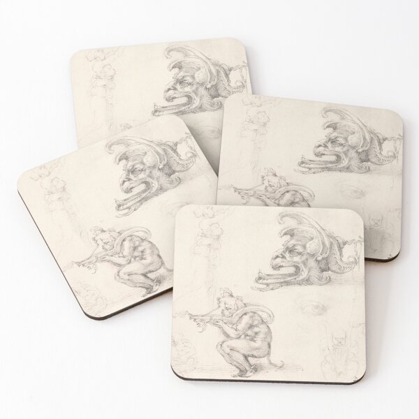 Item preview, Grotesque Mask and Crouching Figure Study designed and sold by artofuniverse.