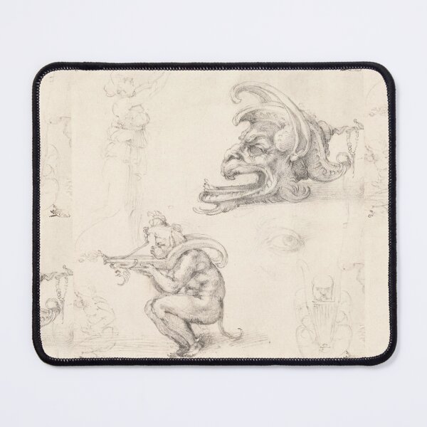 Item preview, Grotesque Mask and Crouching Figure Study designed and sold by artofuniverse.