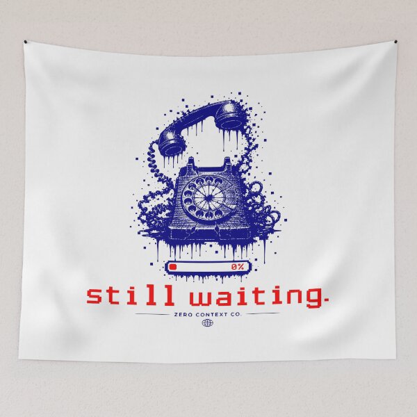 Item preview, Still Waiting – Glitch Rotary Phone Digital Decay Streetwear Graphic designed and sold by ZeroContextCo.