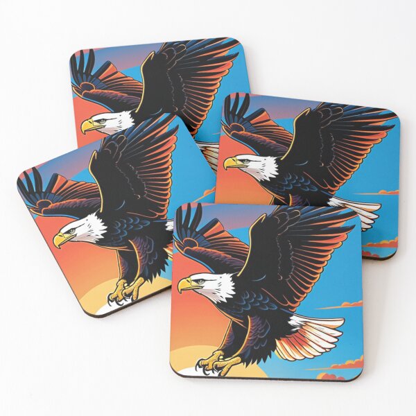 Item preview, Art - Stylized Eagle, Vibrant Patriotic Illustration designed and sold by World-Pets.