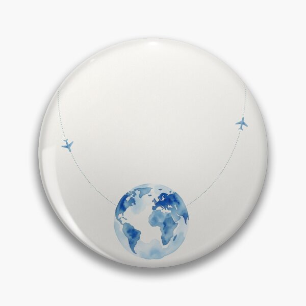 Item preview, Minimalist Globe – Two Airplanes Around Earth Watercolor Art Print – Travel Wall Decor designed and sold by @SHINTOSARTSTORE.