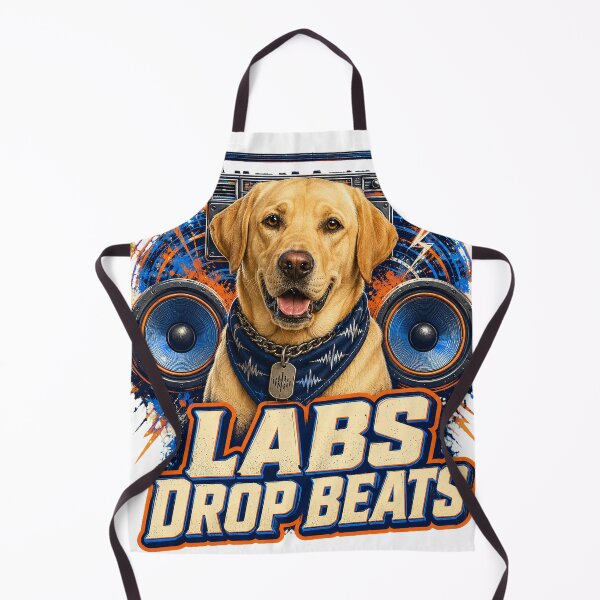 Item preview, Labrador DJ Drops Beats Retro Music Design designed and sold by Kolibra.