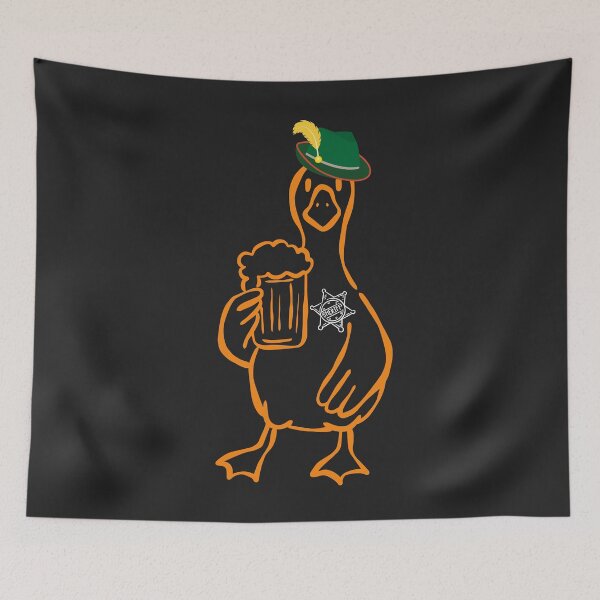 Item preview, A Duck Wearing a Hat and a Sheriff's Badge, Holding a Mug of Beer. designed and sold by DSoriaDesign.
