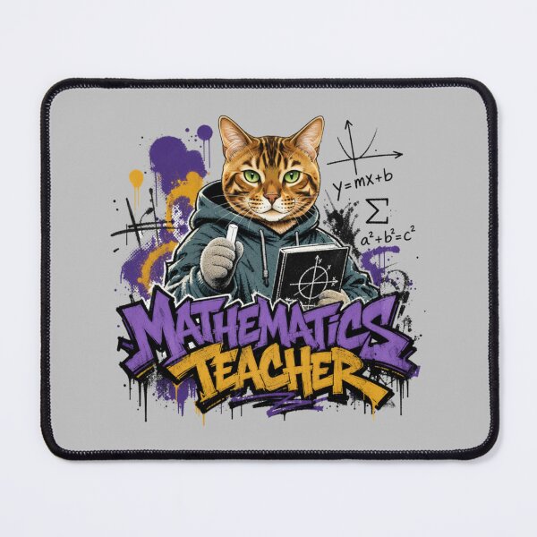 Item preview, Mathematics Teacher Cat Graffiti Street Art T-Shirt | Funny Math Professor Cat STEM Teacher Gift designed and sold by illeN-Art-World.