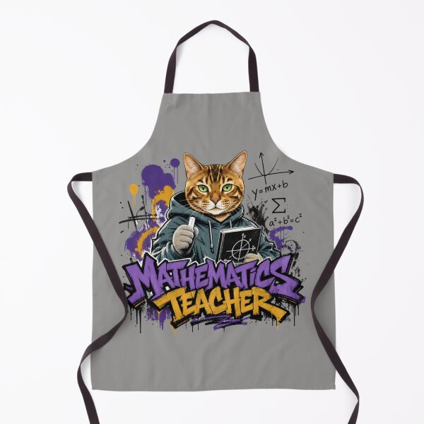 Item preview, Mathematics Teacher Cat Graffiti Street Art T-Shirt | Funny Math Professor Cat STEM Teacher Gift designed and sold by illeN-Art-World.