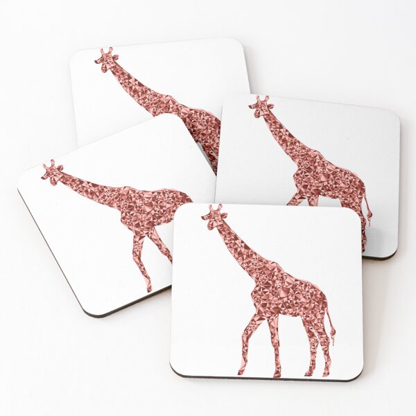 Item preview, Red Triangular Mosaic Giraffe Silhouette Design designed and sold by DymondDesigns.