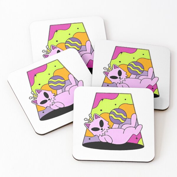 Item preview, Cute Psychedelic Alien Cat UFO Beam T-Shirt designed and sold by FestivityFinds.