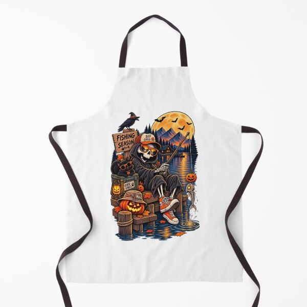 Item preview, Halloween Fishing Skeleton Just Chill Pumpkin Fisherman Outdoor designed and sold by afr-saad.