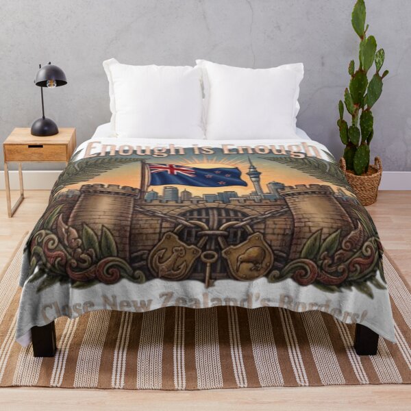 Item preview, New Zealand: Enough is Enough close New Zealand's Borders! designed and sold by Kirrindy Designs.