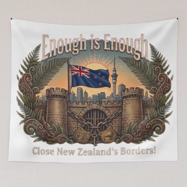 Item preview, New Zealand: Enough is Enough close New Zealand's Borders! designed and sold by Kirrindy Designs.