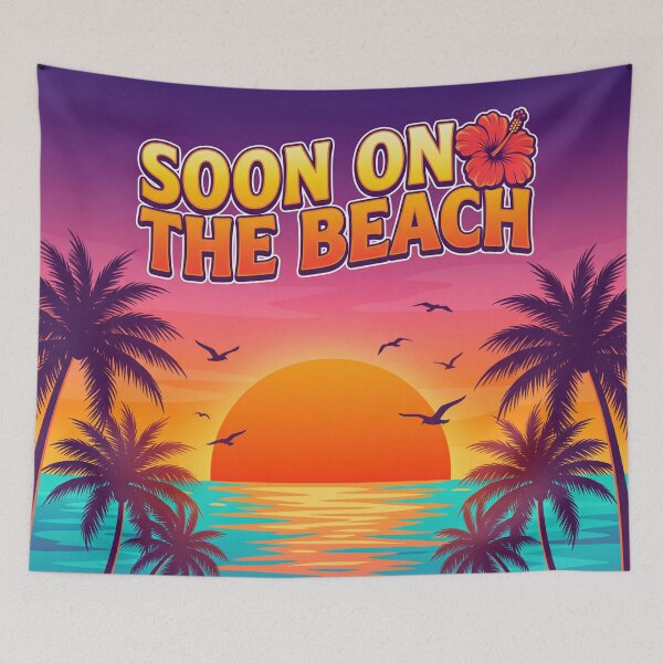 Item preview, Soon on the Beach – Summer Vacation Sunset Beach Travel Design 2 designed and sold by WordPlayStudio.