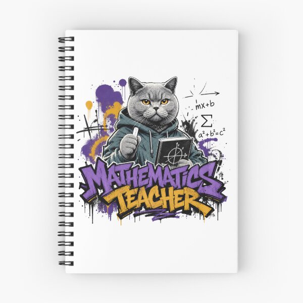 Item preview, Mathematics Teacher British Shorthair Cat Graffiti Street Art T-Shirt | Funny Math Professor Cat STEM Teacher Gift designed and sold by illeN-Art-World.