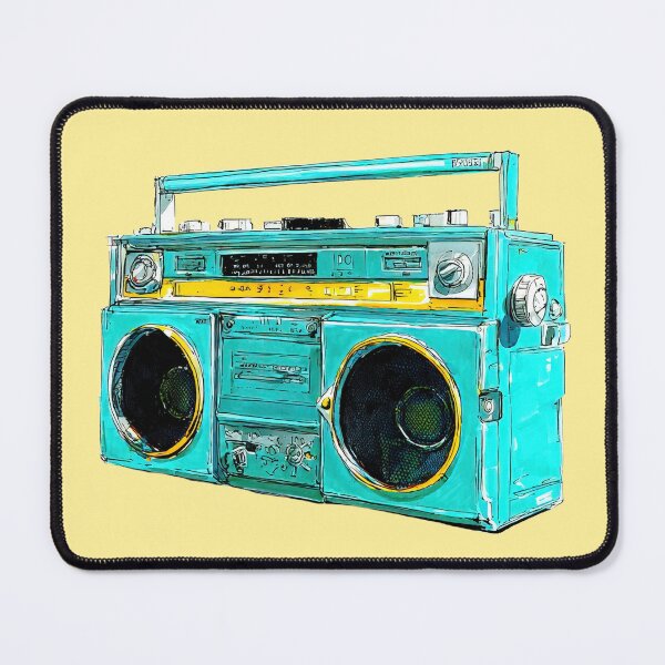 Item preview, Retro Turquoise Boombox Illustration designed and sold by jianina-alondra.