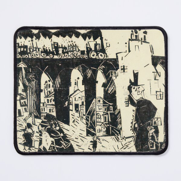 Item preview, Railroad Viaduct (Die Eisenbahnbrücke) - 1919 by Lyonel Feininger - Bauhaus Movement designed and sold by namikikkik.