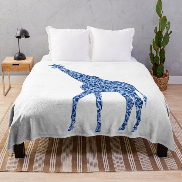 Item preview, Blue Triangular Mosaic Giraffe Silhouette Design designed and sold by DymondDesigns.
