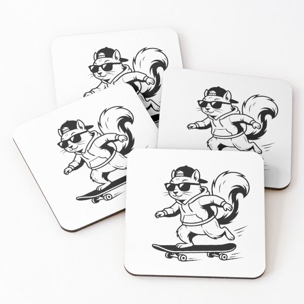 Item preview, Cool Squirrel on Skateboard - Minimalist Skate Art designed and sold by MissoStudio.