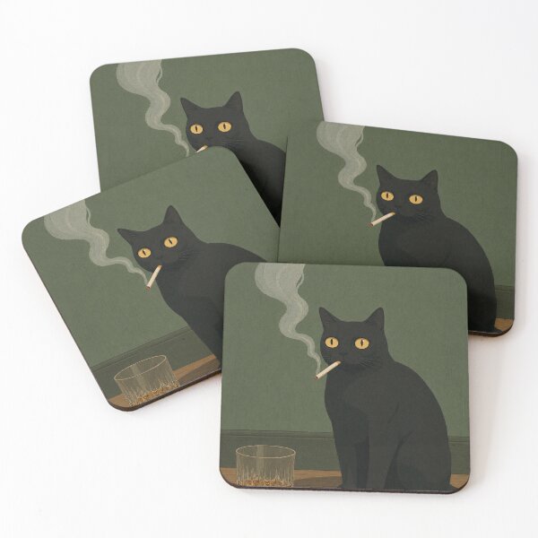Item preview, Black cat with glowing sm*king designed and sold by GleasonArnoldo.