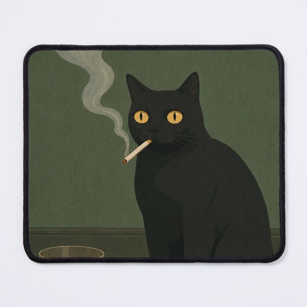 Item preview, Black cat with glowing sm*king designed and sold by GleasonArnoldo.