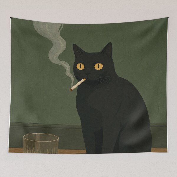 Item preview, Black cat with glowing sm*king designed and sold by GleasonArnoldo.