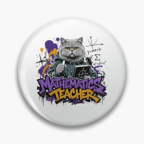 Item preview, Mathematics Teacher Persian Cat Graffiti Street Art T-Shirt | Funny Math Professor Cat STEM Teacher Gift designed and sold by illeN-Art-World.