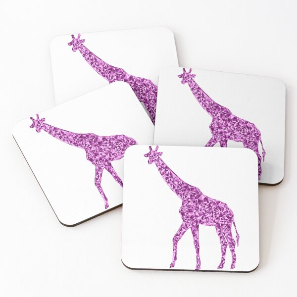 Item preview, Pink Triangular Mosaic Giraffe Silhouette Design designed and sold by DymondDesigns.