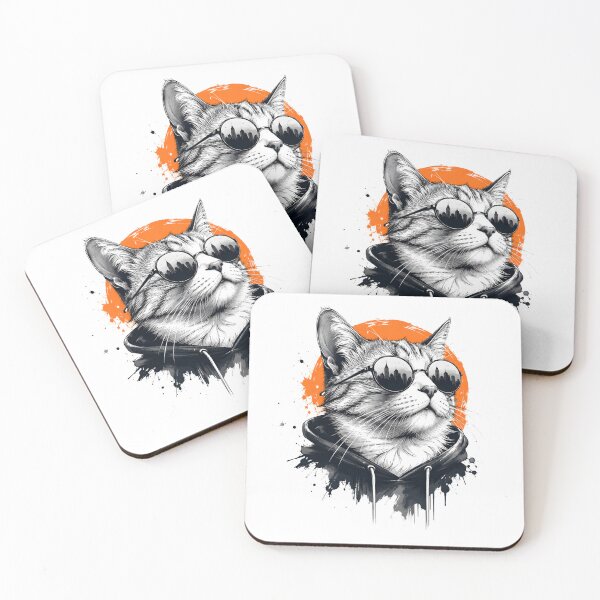 Item preview, Cat With Sunglasses Retro Art designed and sold by DesignStock95.
