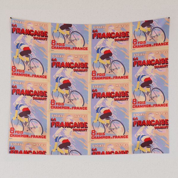 Item preview, Vintage French Bicycle Poster | La Française Diamant Art Deco Style | Dynamic Cyclist in Motion Advertisement designed and sold by artofuniverse.