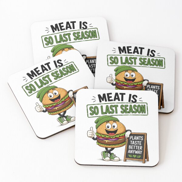 Item preview, Meat Is So Last Season Funny Vegan Burger Plant Based Design. designed and sold by The-T-In-Retro.